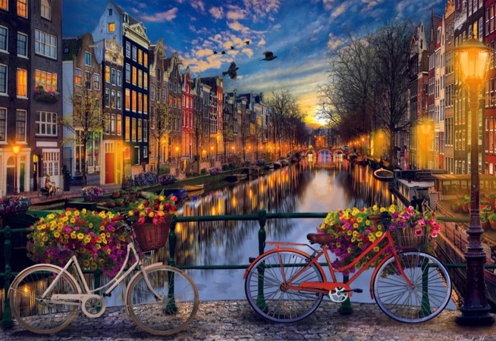 MANZARAMarcel Sanat Elmas Mozaik Tablo & Diamond Painting TurkeyM20174246Muhteşem Amsterdama Manzarası Marcel Sanat Elmas Mozaik Tablo 71X51cm