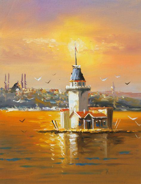 MANZARAMarcel Sanat Elmas Mozaik Tablo & Diamond Painting TurkeyM20176747Kız Kulesi 38x51cm-Marcel Sanat Elmas Mozaik Tablo
