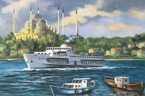 MANZARAMarcel Sanat Elmas Mozaik Tablo & Diamond Painting TurkeyM20176749İstanbul 75x50cm-Marcel Sanat elmas mozaik tablo 