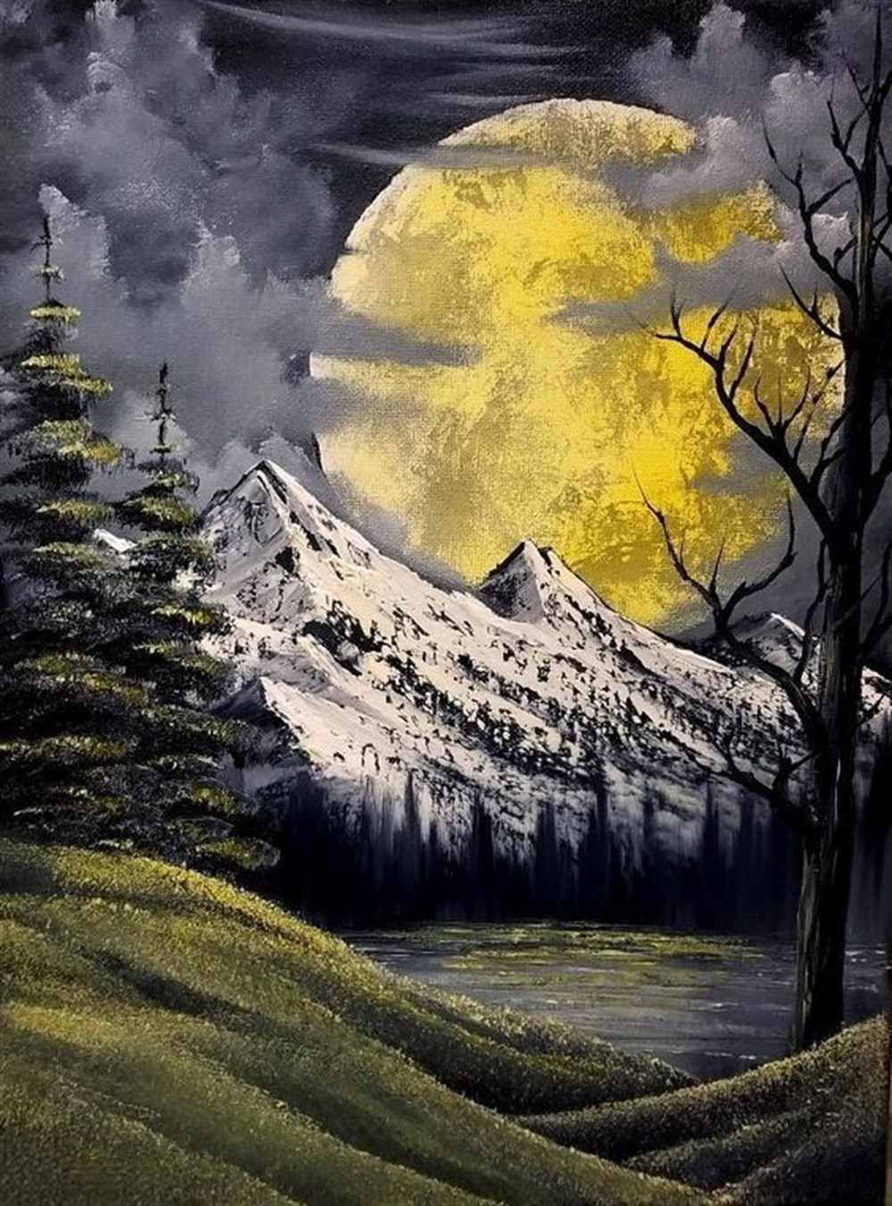 MANZARAMarcel Sanat Elmas Mozaik Tablo & Diamond Painting TurkeyM20176708Dolunay Ve Karlı Dağlar Marcel Sanat Elmas Mozaik Tablo 43X58cm