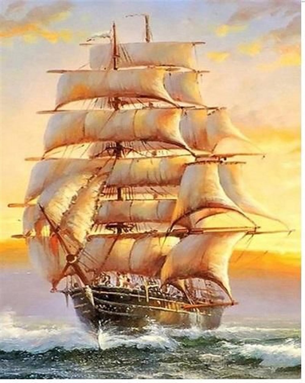 MANZARAMarcel Sanat Elmas Mozaik Tablo & Diamond Painting TurkeyM20173547Dalgalı Denizdeki Yelkenli Marcel Sanat Elmas Mozaik Tablo 46x56cm