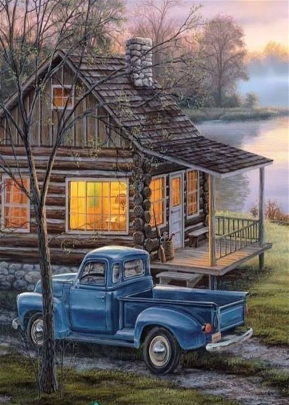 MANZARAMarcel Sanat Elmas Mozaik Tablo & Diamond Painting TurkeyM20176125Göl Evi Marcel Sanat Elmas Mozaik Tablo 51x71cm