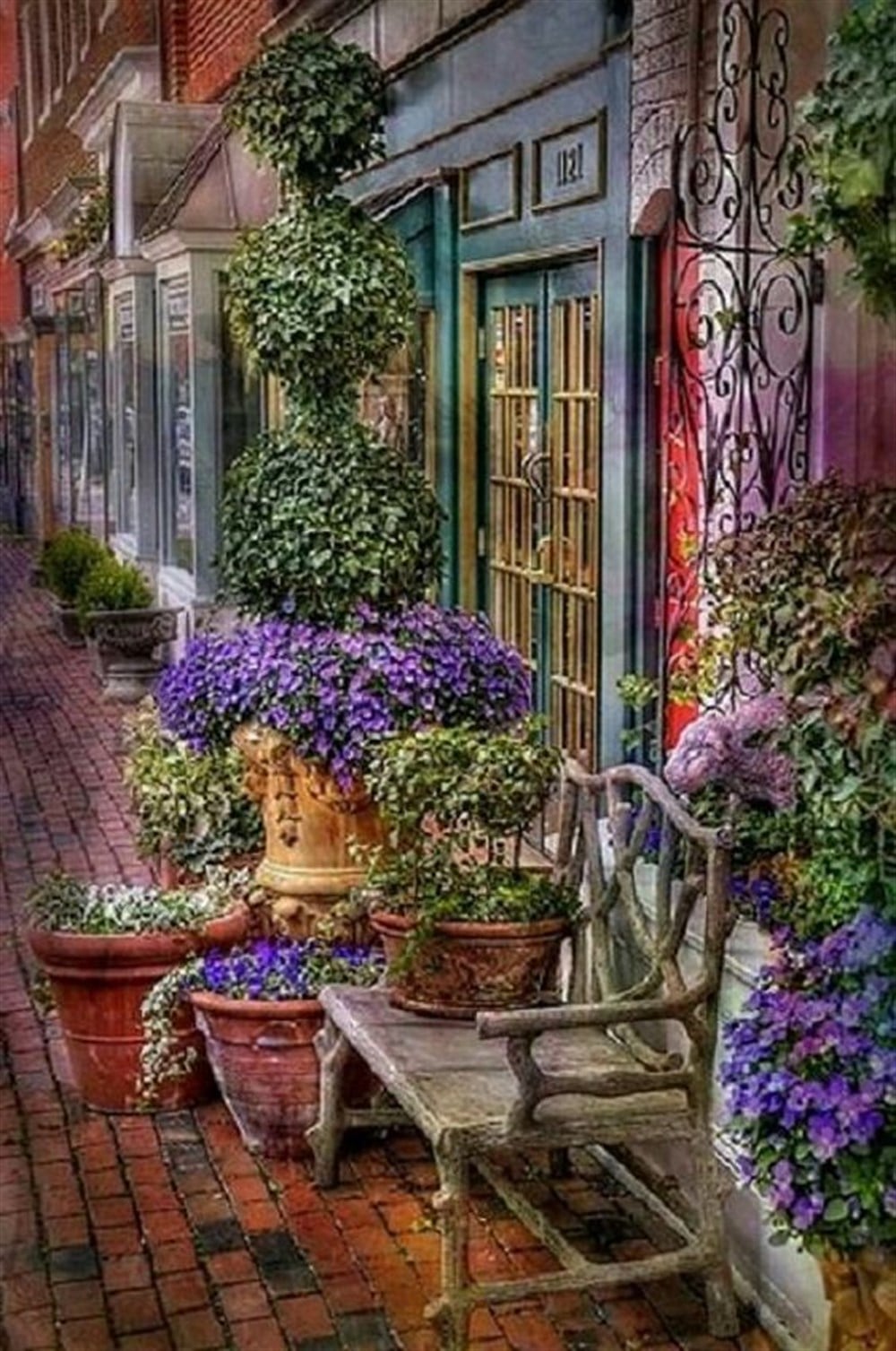 MANZARAMarcel Sanat Elmas Mozaik Tablo & Diamond Painting TurkeyM20174106İtalyada Çiçekli Sokak Marcel Sanat Elmas Mozaik Tablo 36X51cm