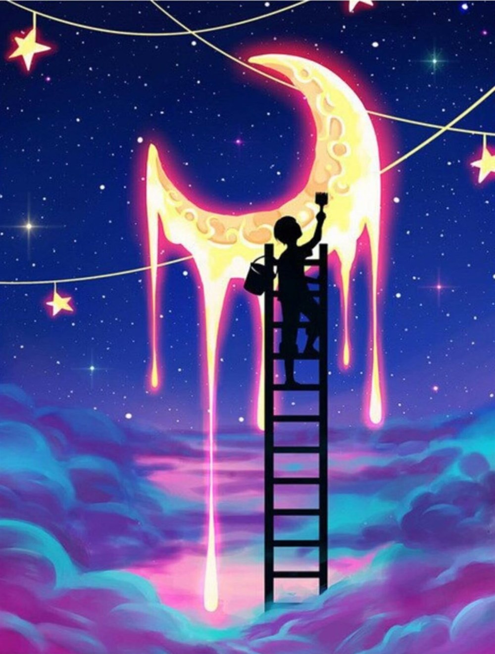 MANZARAMarcel Sanat Elmas Mozaik Tablo & Diamond Painting TurkeyM20173234Hayalimdeki Gökyüzü Elmas Mozaik Tablo 45x60 cm