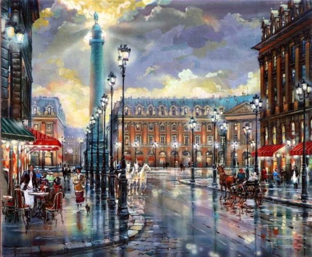 MANZARAMarcel Sanat Elmas Mozaik Tablo & Diamond Painting TurkeyM20174244Pariste Bir Gün Marcel Sanat Elmas Mozaik Tablo 61x51cm