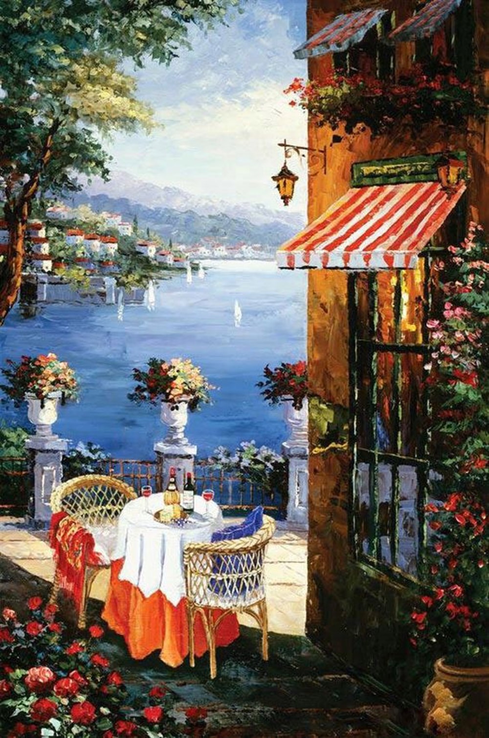 MANZARAMarcel Sanat Elmas Mozaik Tablo & Diamond Painting TurkeyM20173543Deniz Manzaralı Cafe Marcel Sanat Elmas Mozaik Tablo 46x71cm