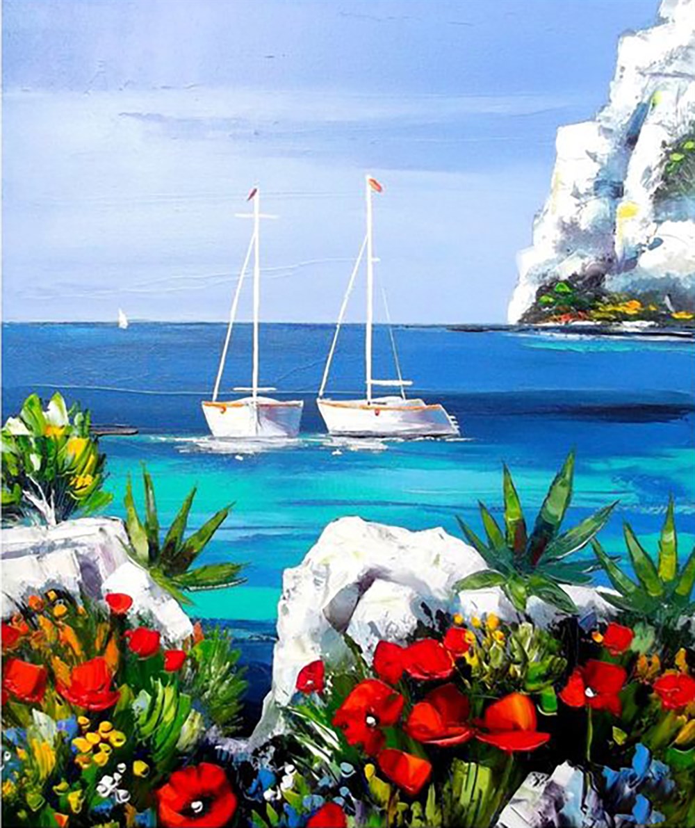 MANZARAMarcel Sanat Elmas Mozaik Tablo & Diamond Painting TurkeyM20173147Gelincikler Arkasında Elmas Mozaik Tablo 45x55 cm