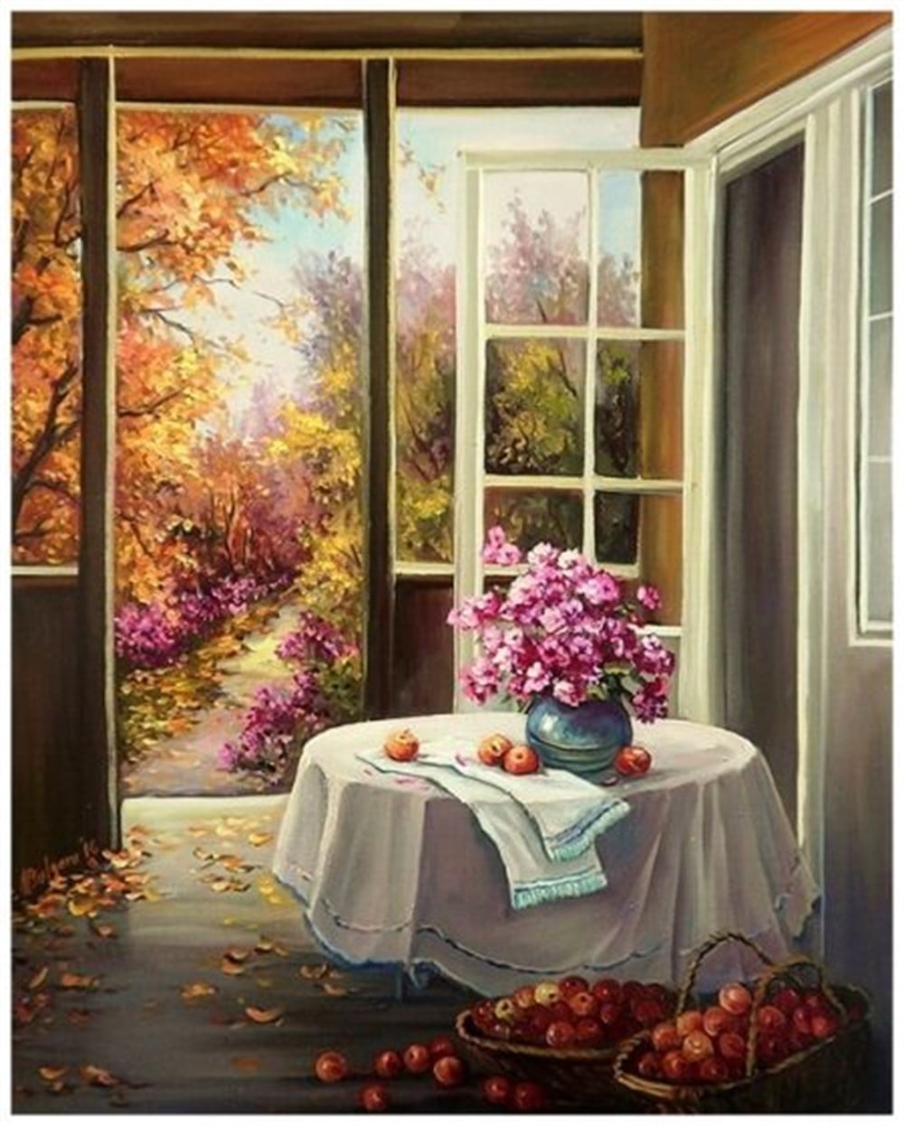 MANZARAMarcel Sanat Elmas Mozaik Tablo & Diamond Painting TurkeyM20173753Sonbahara Açılan Kapı Marcel Sanat Elmas Mozaik Tablo 51x64cm