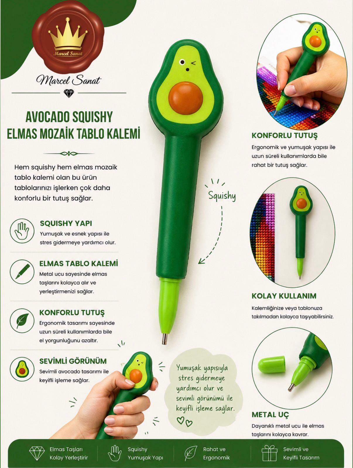 MARCEL Avacado SQUISHY Elmas Mozaik Tablo KalemiAKSESUARMarcel Sanat Elmas Mozaik Tablo & Diamond Painting Turkeym2017SQSHYAVCDMARCEL Avacado SQUISHY Elmas Mozaik Tablo Kalemi