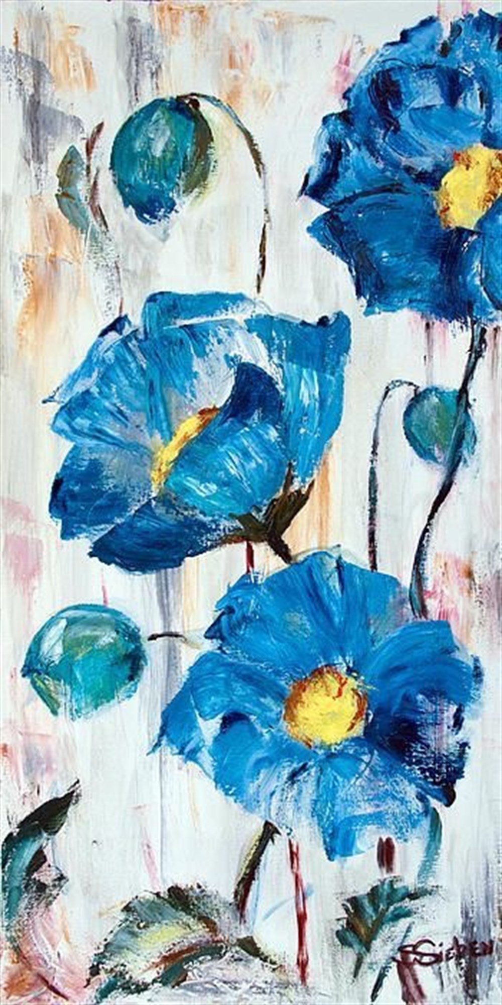 Marcel Çiçek Serisi Elmas Mozaik Tablo 30x61cm