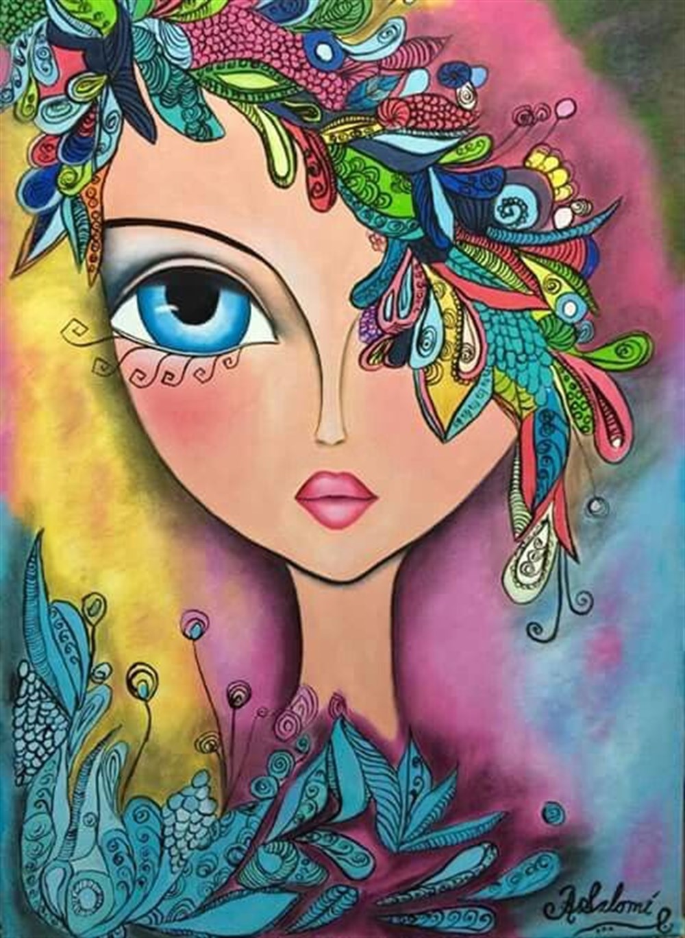 Marcel Kristal Modern Serisi Elmas Mozaik Tablo 41x61cm