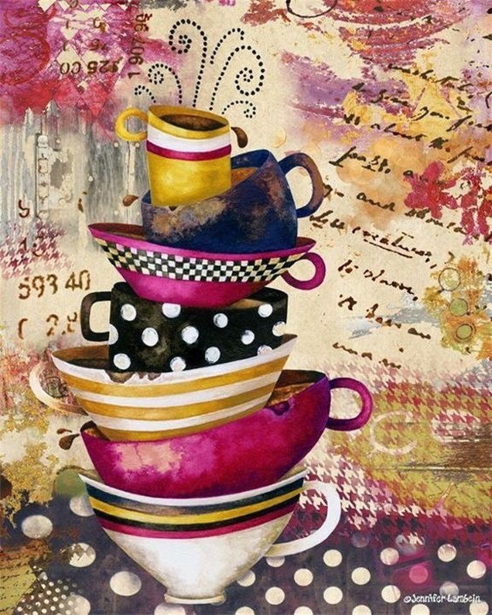 Marcel Mutfak Serisi Elmas Mozaik Tablo 41x51cm