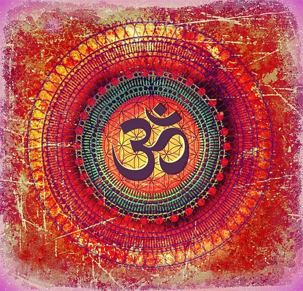 Marcel Sanat Elmas Mozaik Puzzle Tablo Mandala İçinde Om 50x50 cm
