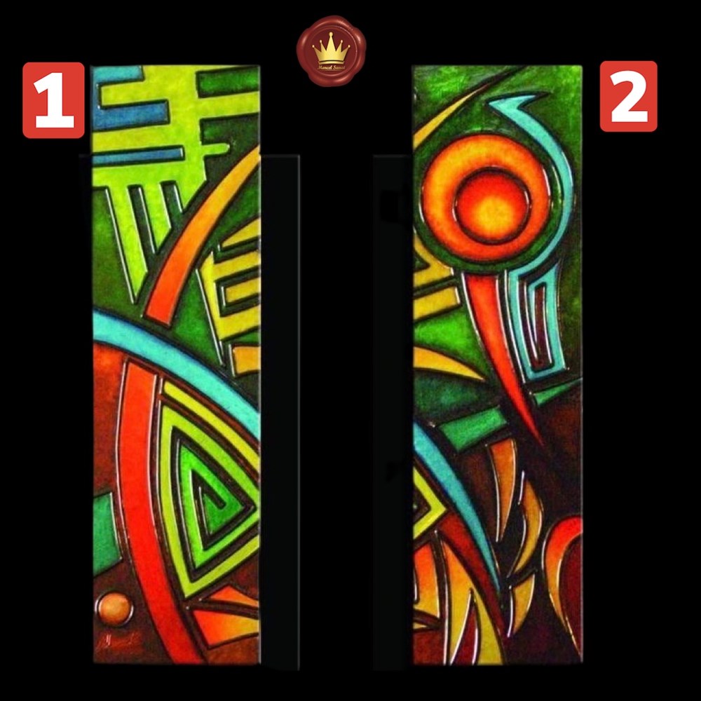Marcel Sanat Elmas Mozaik Puzzle Tablo İkili Modern seri 15x50 cm