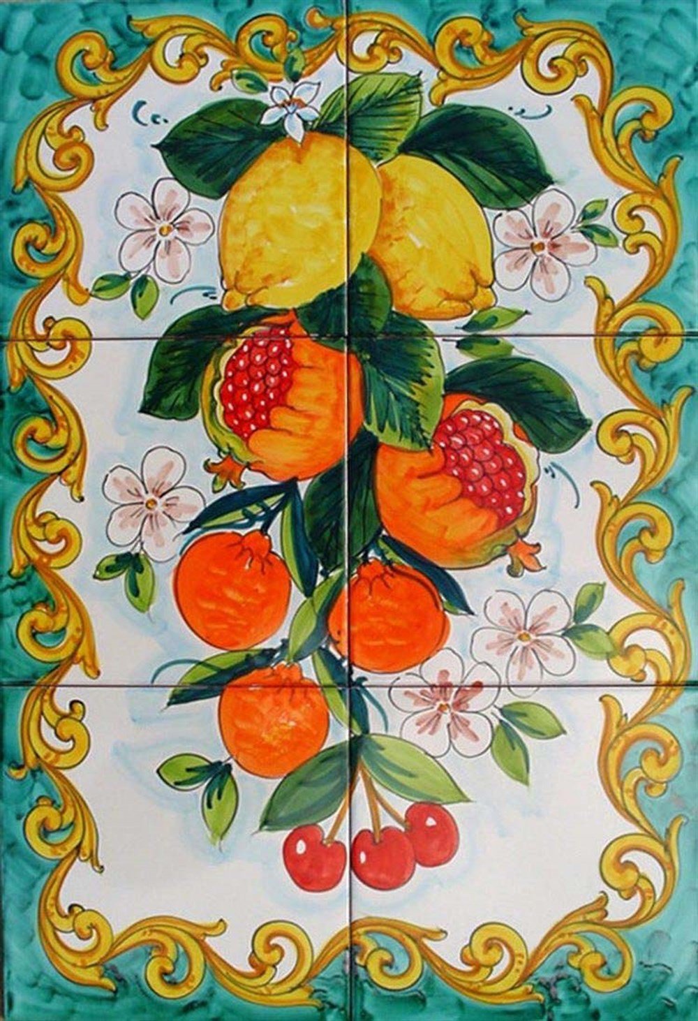 Marcel Sanat Elmas Mozaik Puzzle Tablo Çinide meyveler 35x50 cm