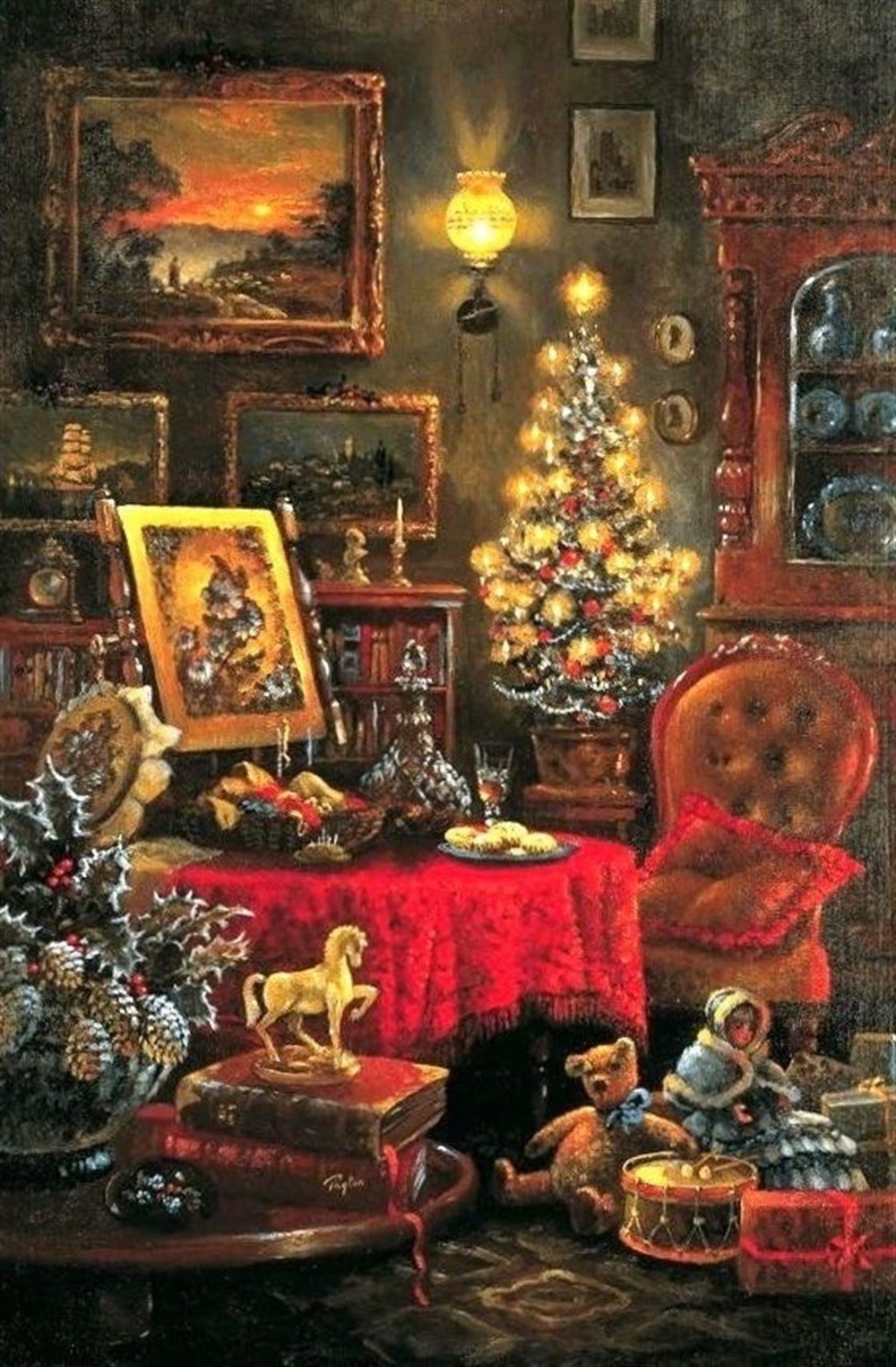Marcel Sanat Elmas Mozaik Puzzle Tablo Noel Evi 42x64 cm