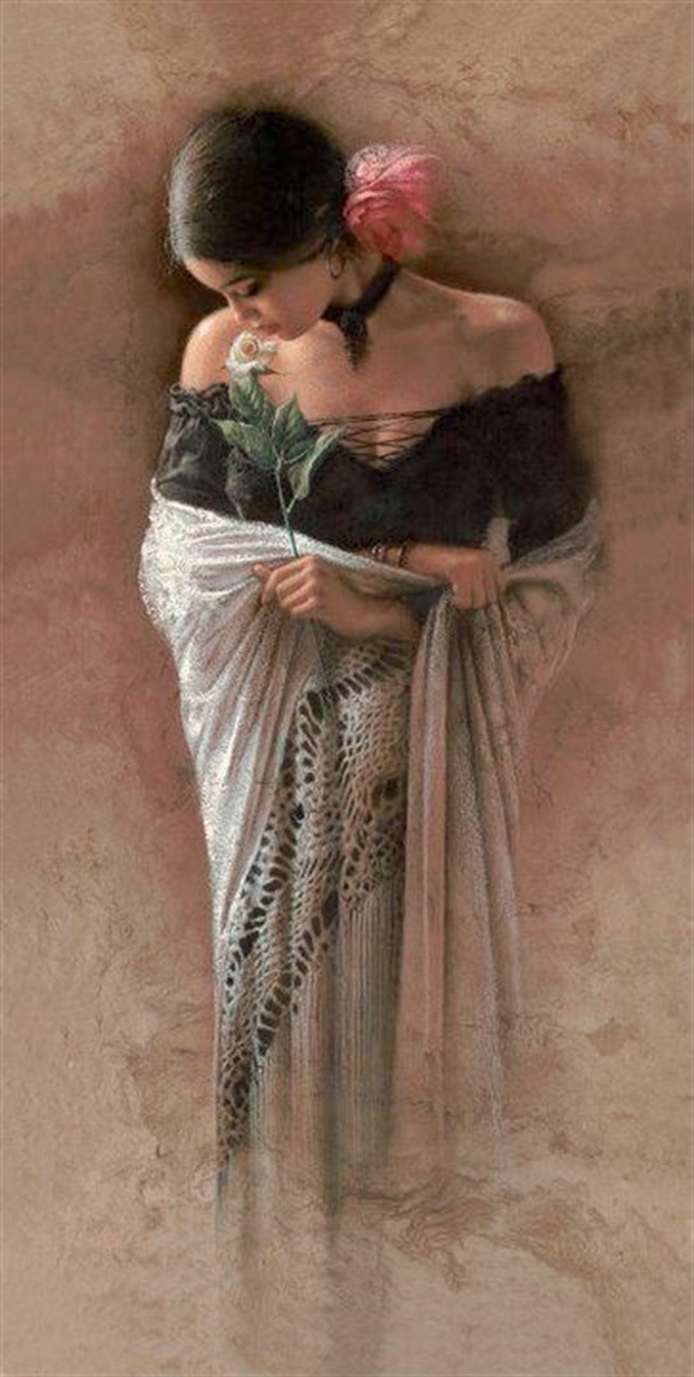 Marcel Sanat İspanyol Kızı Serisi Elmas Mozaik Tablo 30x60cm