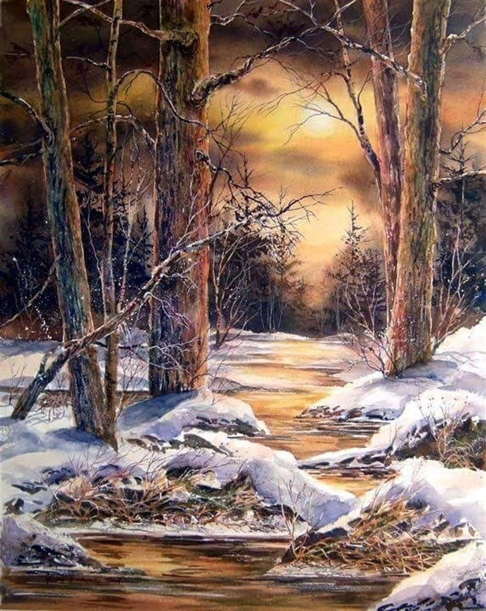 Marcel Sanat Kar Serisi Elmas Mozaik Tablo 43x53cm