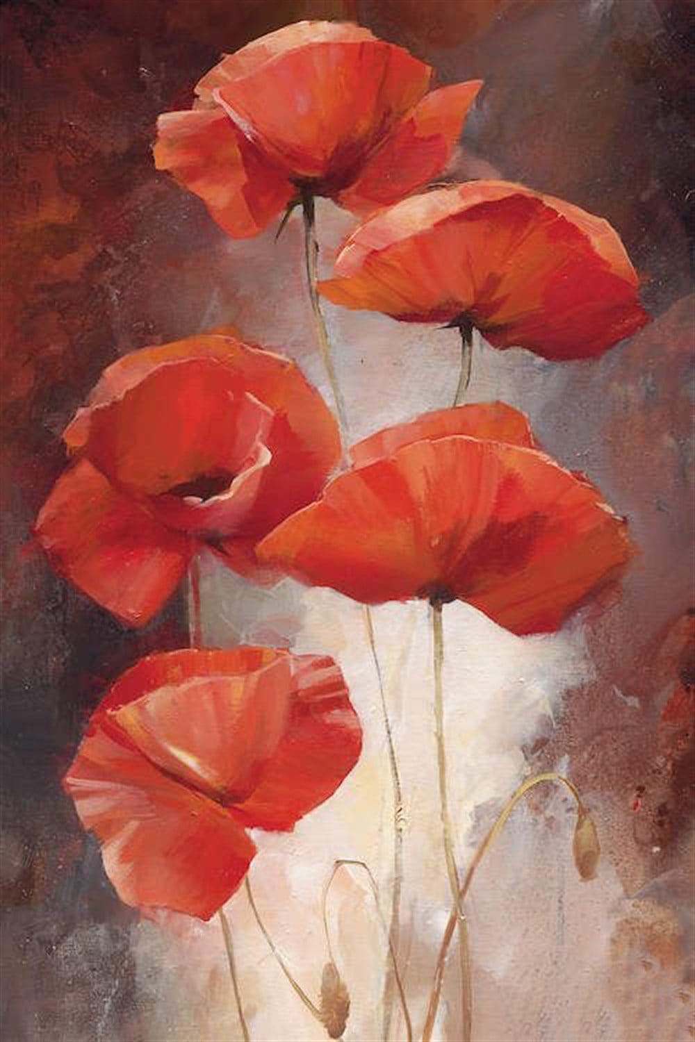 Marcel Sanat Kırmızı Gelincik Elmas Mozaik Tablo 38x56cm