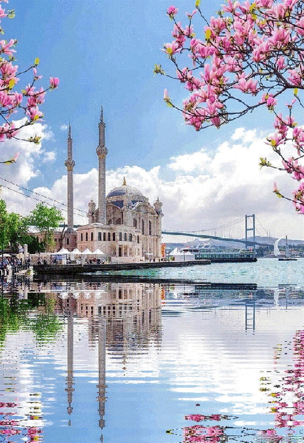 Marcel Sanat Ortaköy Camii Manzarası Özel Çalışma Elmas Mozaik Tablo 40x60cm
