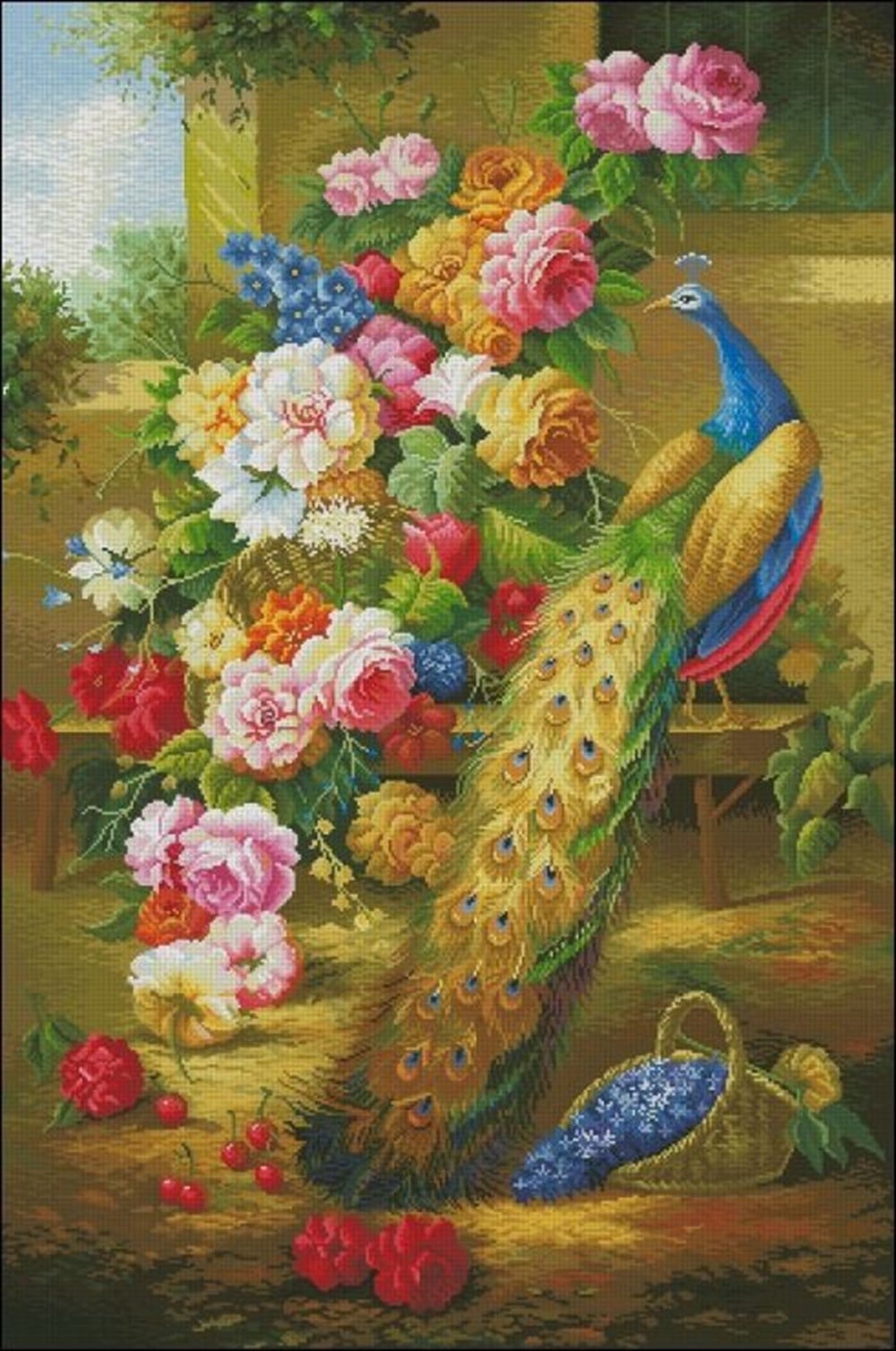Marcel Tavuskuşu Özel Seri Elmas Mozaik Tablo 43x66cm