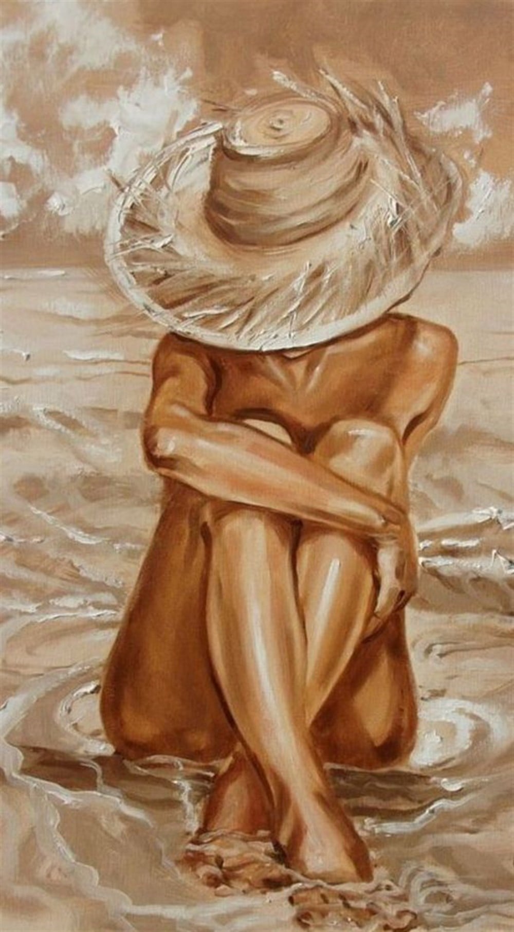 MODERNMarcel Sanat Elmas Mozaik Tablo & Diamond Painting TurkeyM20176109Kumsaldaki Şapkalı Kadın Marcel Sanat Elmas Mozaik Tablo 33X58cm