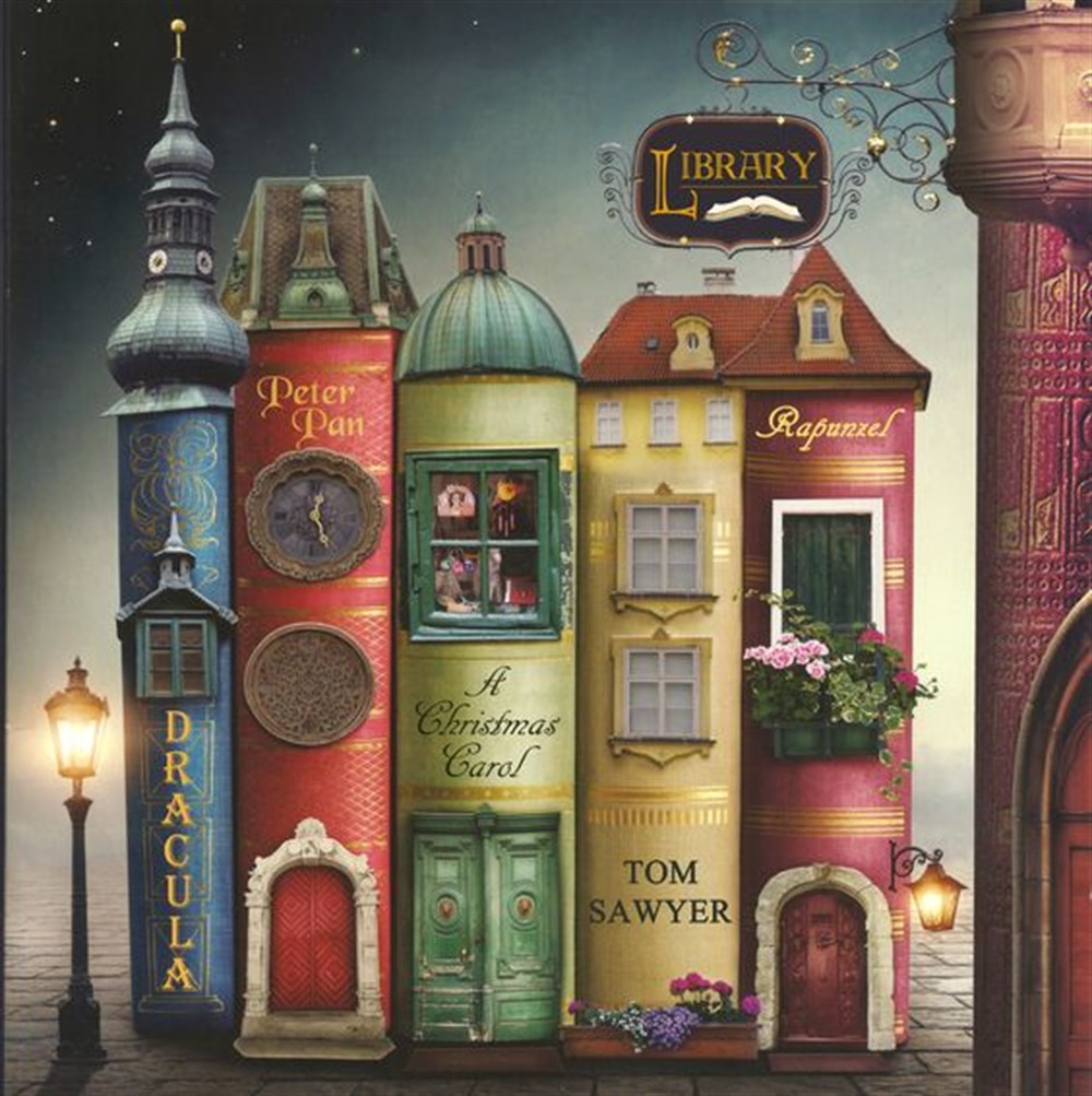 MODERNMarcel Sanat Elmas Mozaik Tablo & Diamond Painting TurkeyM20176208Kütüphane Şehri Marcel Sanat Elmas Mozaik Tablo 64x64cm