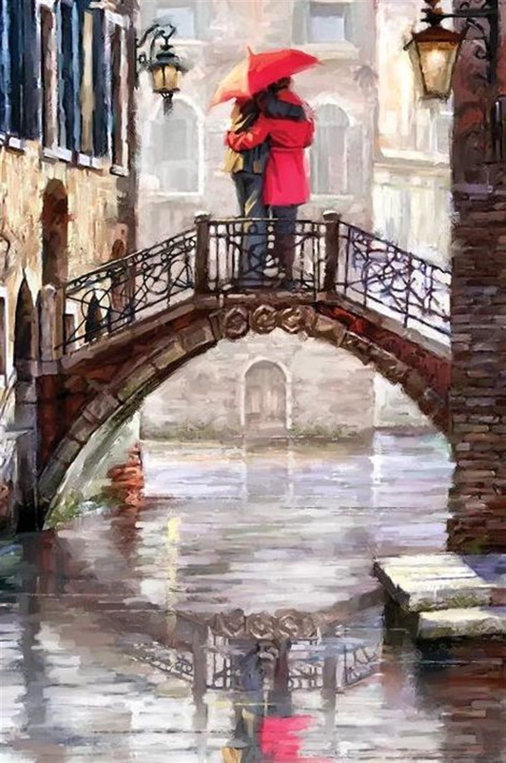 MODERNMarcel Sanat Elmas Mozaik Tablo & Diamond Painting TurkeyM20176484Köprüdeki Çift Marcel Sanat Elmas Mozaik Tablo 46X69cm