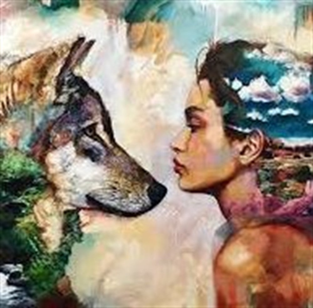 MODERNMarcel Sanat Elmas Mozaik Tablo & Diamond Painting TurkeyM20176034Kurt Ve Kadın Marcel Sanat Elmas Mozaik Tablo 48X48cm