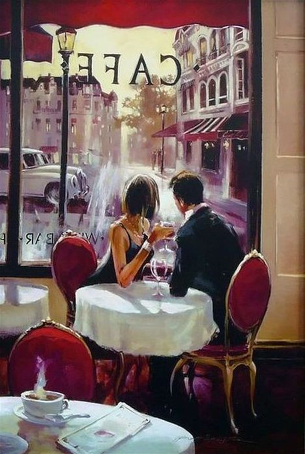 MODERNMarcel Sanat Elmas Mozaik Tablo & Diamond Painting TurkeyM20174305Romantik Öğle Yemeği Marcel Sanat Elmas Mozaik Tablo 43X64cm