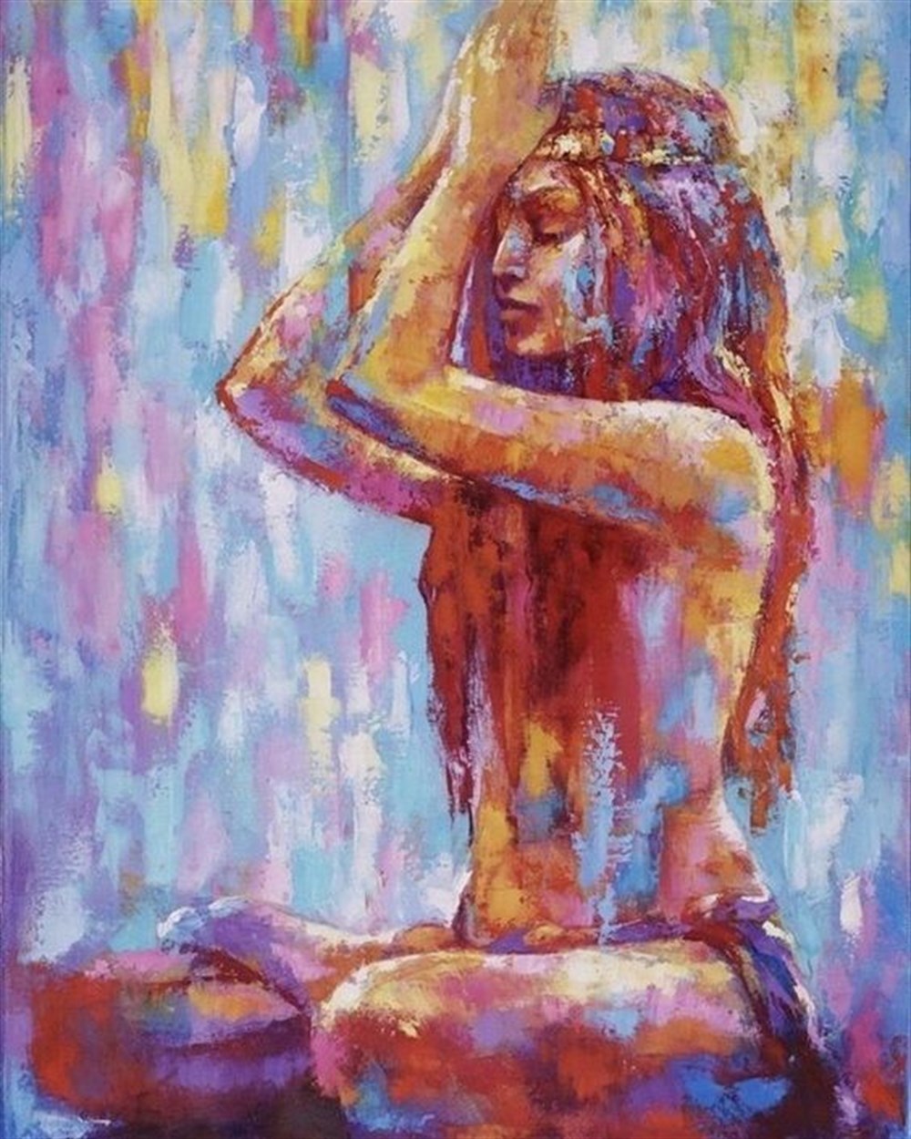 MODERNMarcel Sanat Elmas Mozaik Tablo & Diamond Painting TurkeyM20176631Renkli Kadın Marcel Sanat Elmas Mozaik Tablo 53X69cm