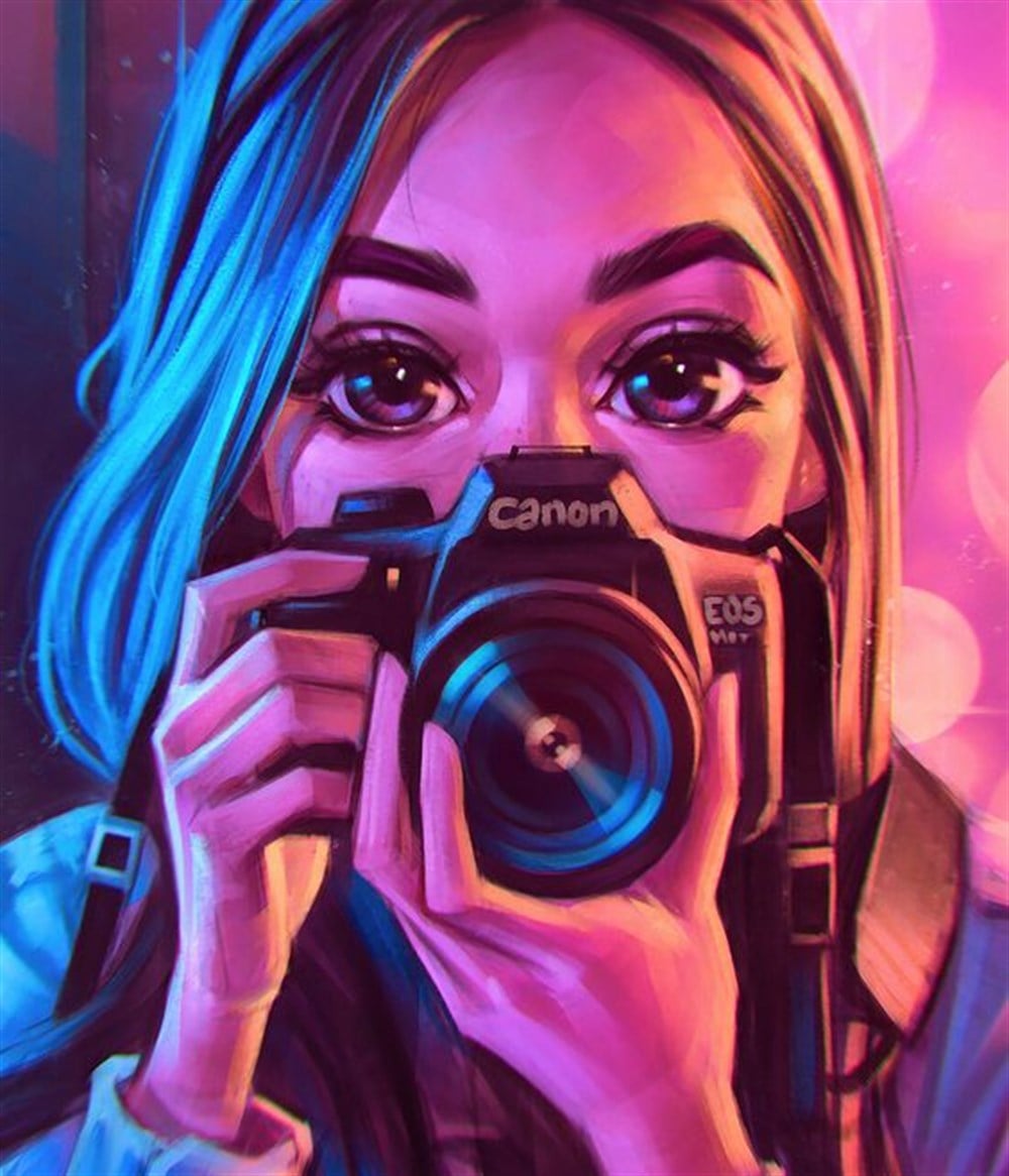 MODERNMarcel Sanat Elmas Mozaik Tablo & Diamond Painting TurkeyM20174087Fotoğrafçı Kız Marcel Sanat Elmas Mozaik Tablo 43X51cm