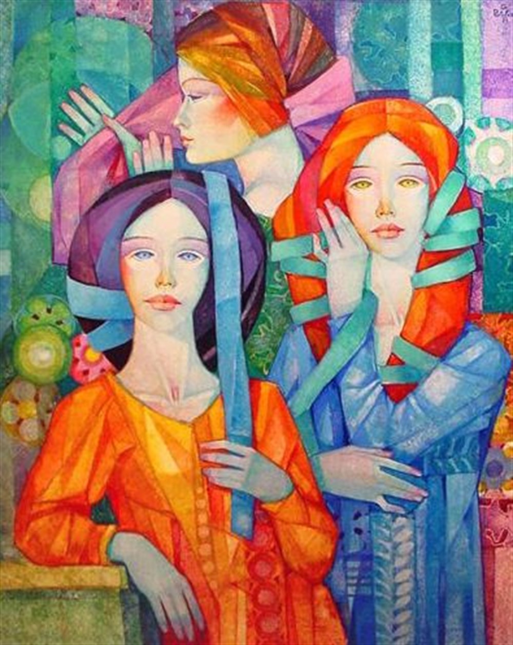 MODERNMarcel Sanat Elmas Mozaik Tablo & Diamond Painting TurkeyM20176290Renkli Kadınlar  Marcel Sanat Elmas Mozaik Tablo 56x71cm