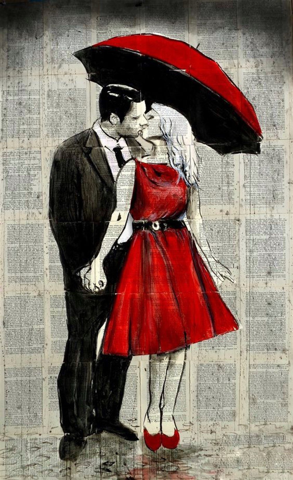 MODERNMarcel Sanat Elmas Mozaik Tablo & Diamond Painting TurkeyM20173736Şemsiyenin Altındakii Sevgililer Marcel Sanat Elmas Mozaik Tablo 43x71cm