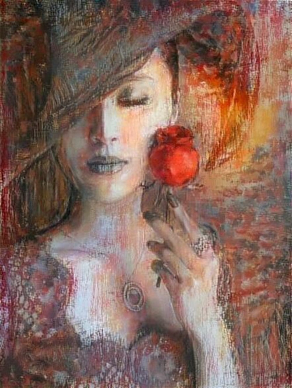 MODERNMarcel Sanat Elmas Mozaik Tablo & Diamond Painting TurkeyM20176308Kadın Ve Gül Marcel Sanat Elmas Mozaik Tablo 38X51cm