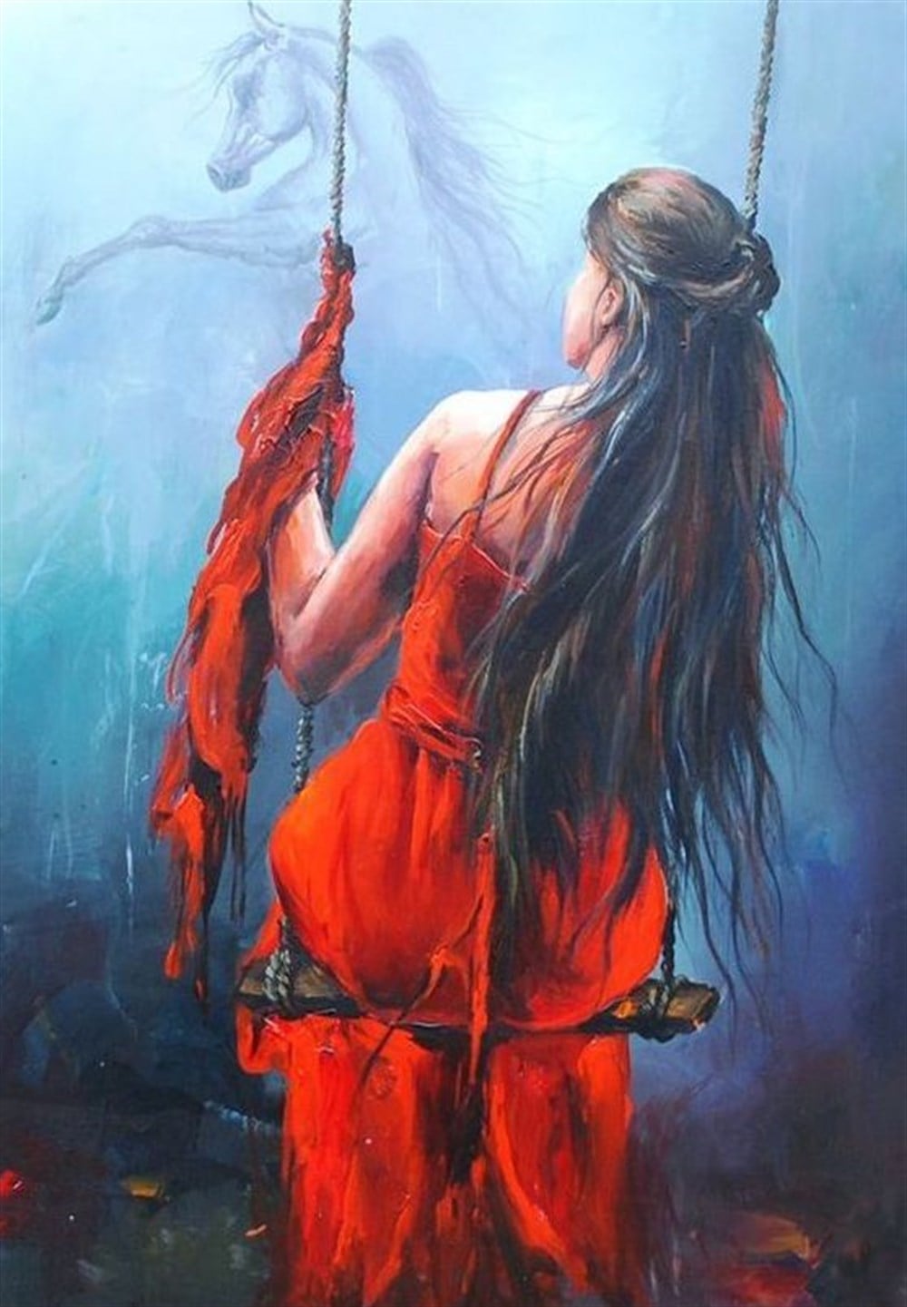 MODERNMarcel Sanat Elmas Mozaik Tablo & Diamond Painting TurkeyM20174258Salıncaktaki Kadın Marcel Sanat Elmas Mozaik Tablo 38X56cm