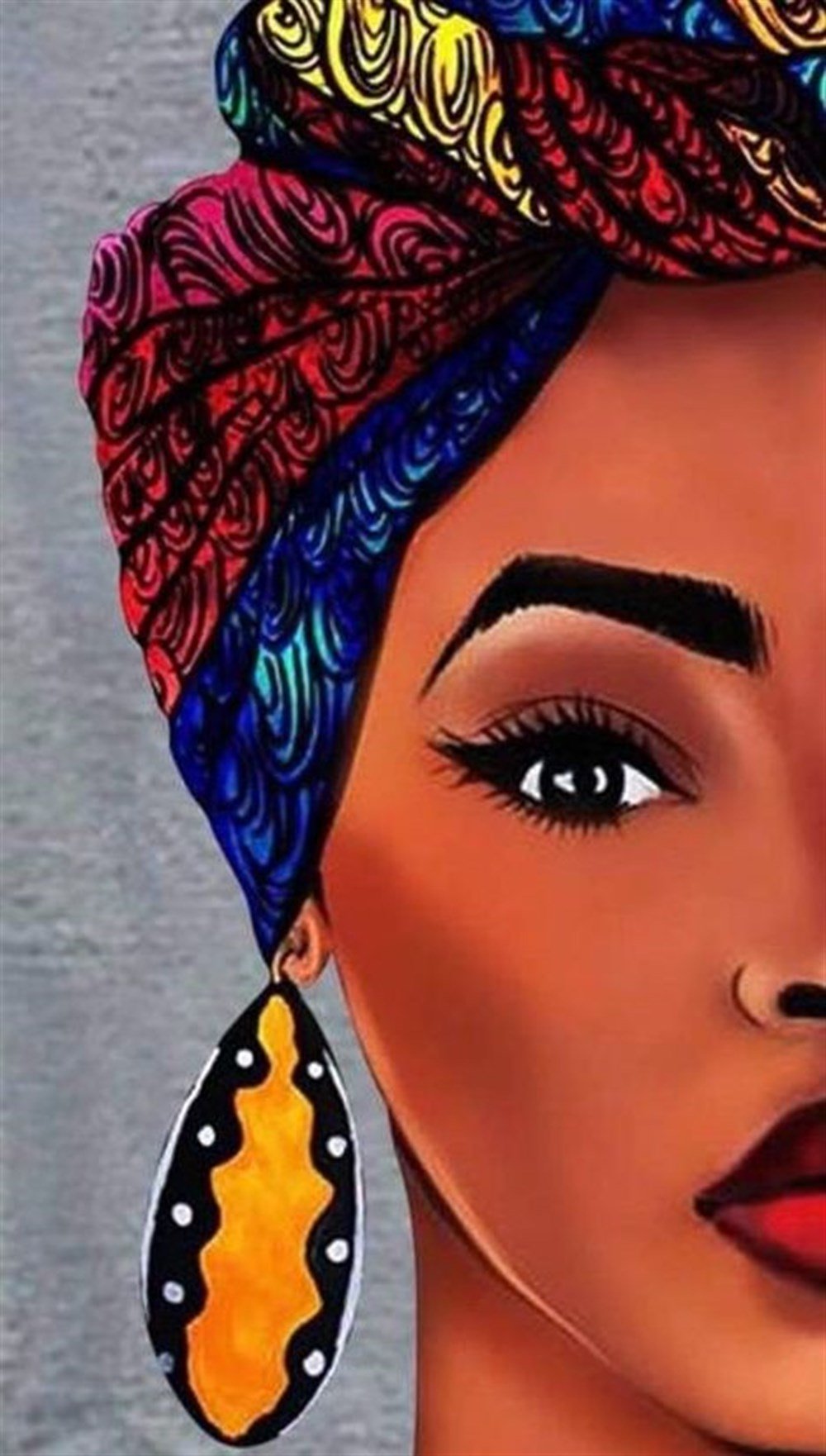 MODERNMarcel Sanat Elmas Mozaik Tablo & Diamond Painting TurkeyM2016497Renkli Afrikalı Kadın Marcel Sanat Elmas Mozaik Tablo 23X51cm