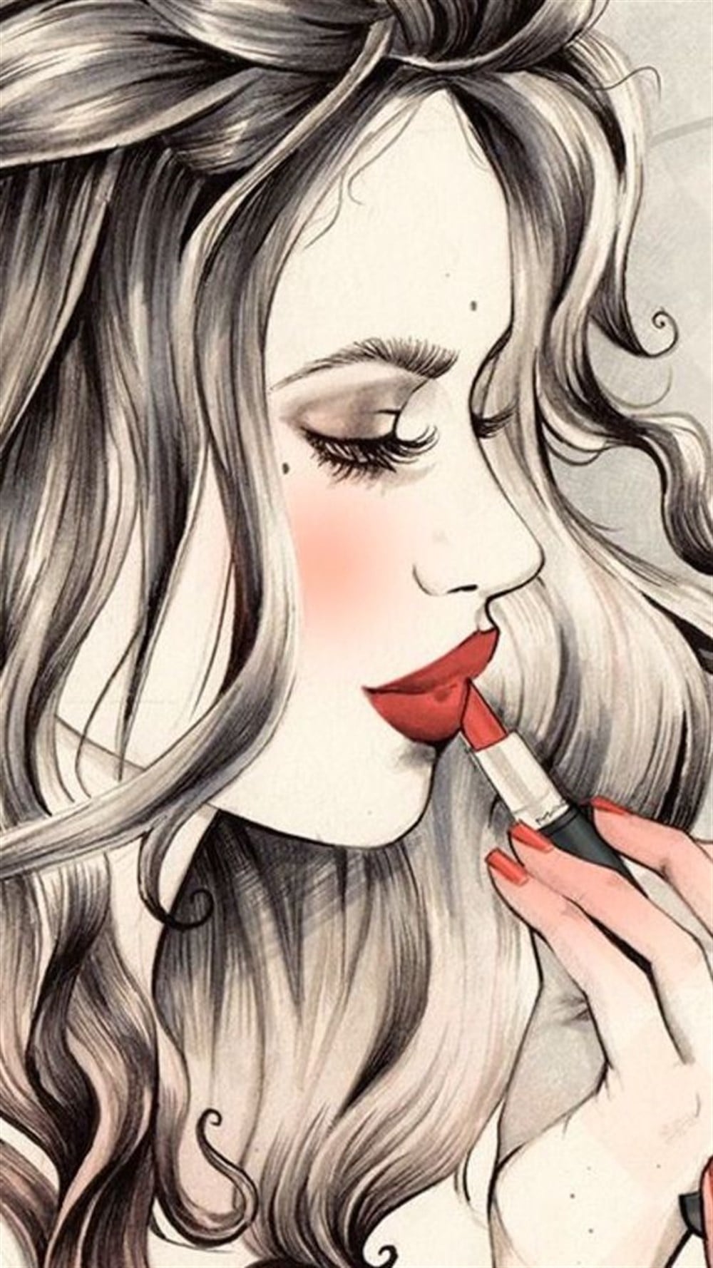 MODERNMarcel Sanat Elmas Mozaik Tablo & Diamond Painting TurkeyM20174105Ruj Süren Kız Marcel Sanat Elmas Mozaik Tablo 28x51cm