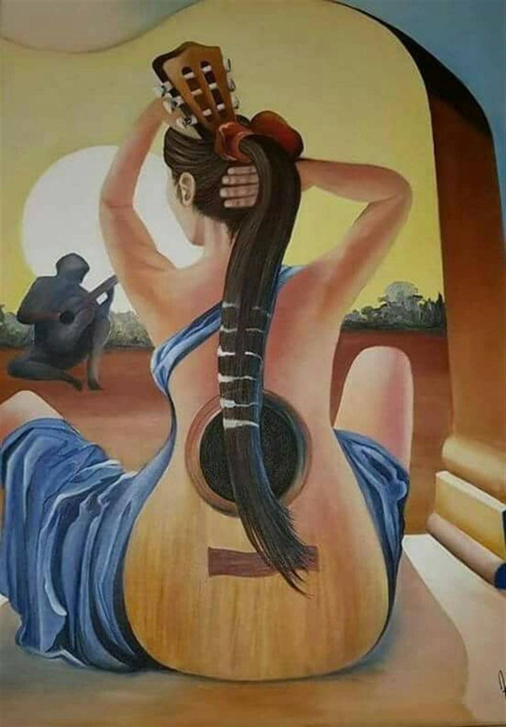 MODERNMarcel Sanat Elmas Mozaik Tablo & Diamond Painting TurkeyM20174250Gitar Kadın Marcel Sanat Elmas Mozaik Tablo 36X51cm