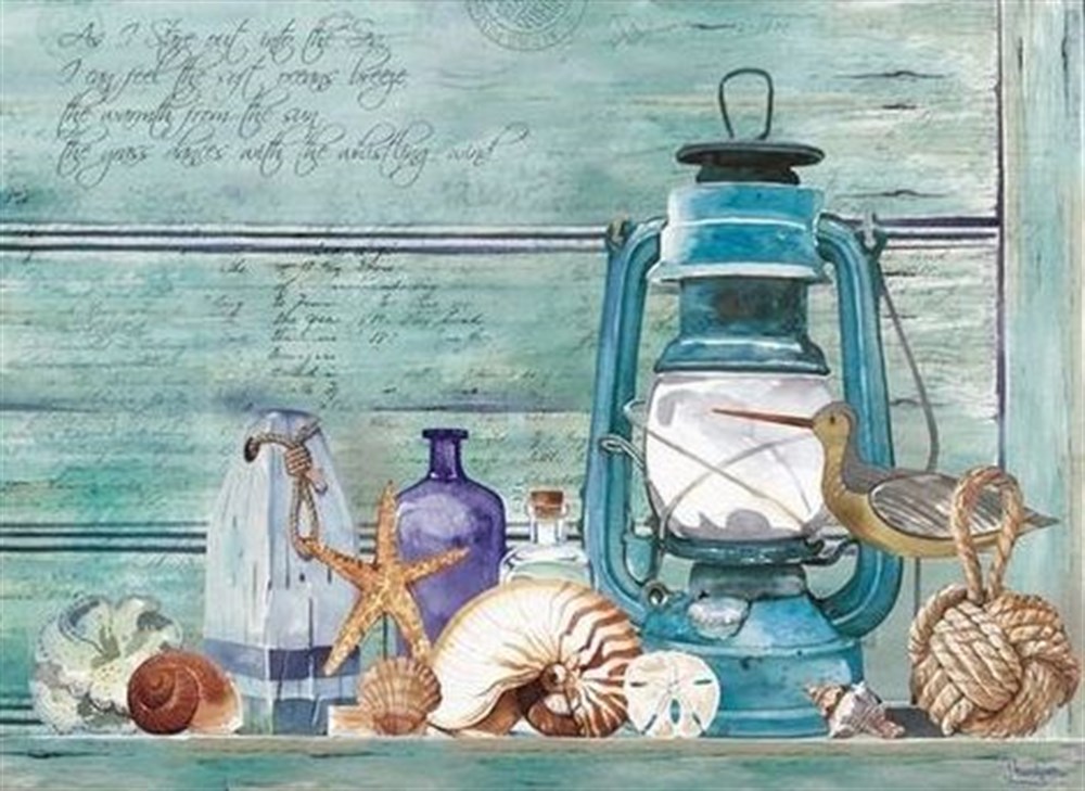 MODERNMarcel Sanat Elmas Mozaik Tablo & Diamond Painting TurkeyM20176347Deniz kabukları Ve Feneri Marcel Sanat Elmas Mozaik Tablo 69X51cm