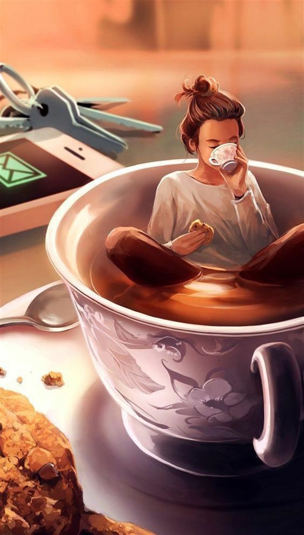 MODERNMarcel Sanat Elmas Mozaik Tablo & Diamond Painting TurkeyM20173977Fincanın İçinde Keyif Marcel Sanat Elmas Mozaik Tablo 36X61cm