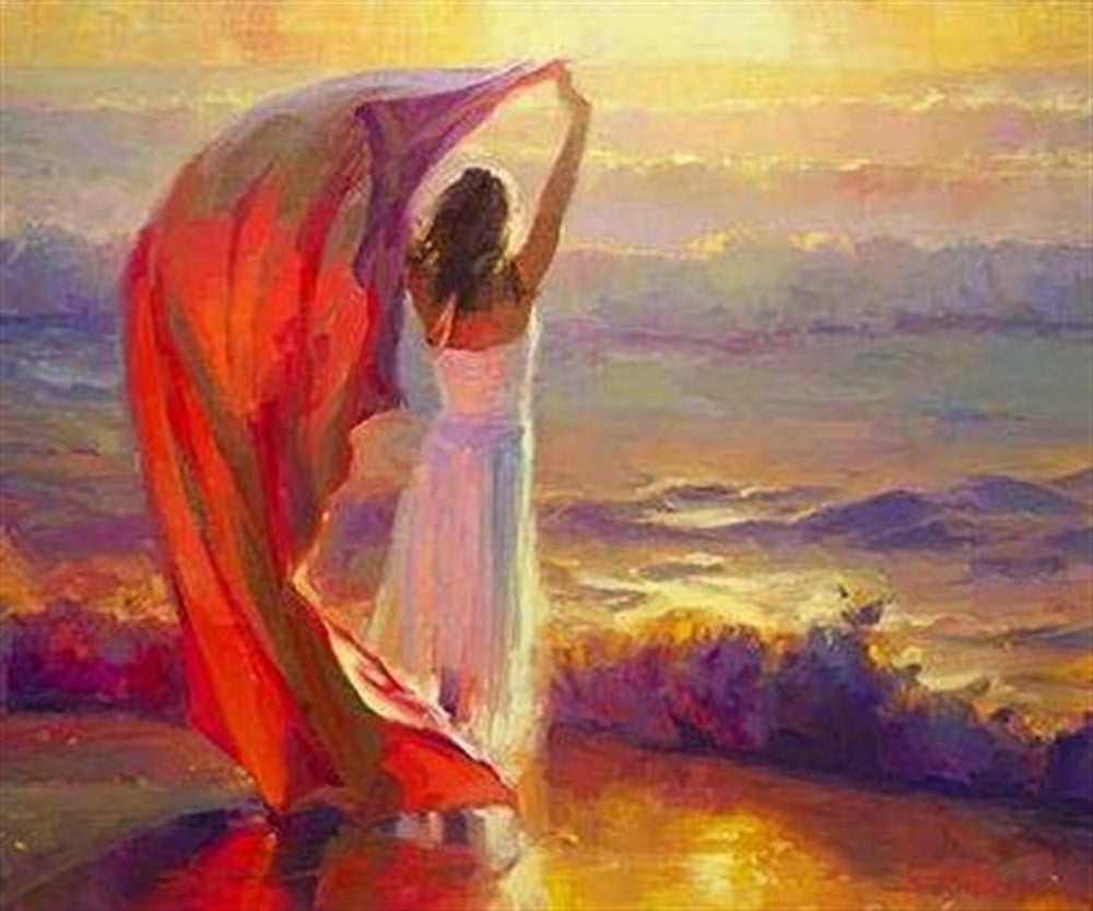 MODERNMarcel Sanat Elmas Mozaik Tablo & Diamond Painting TurkeyM20176023Denize Karşı Duran Kadın Marcel Sanat Elmas Mozaik Tablo 86X74cm