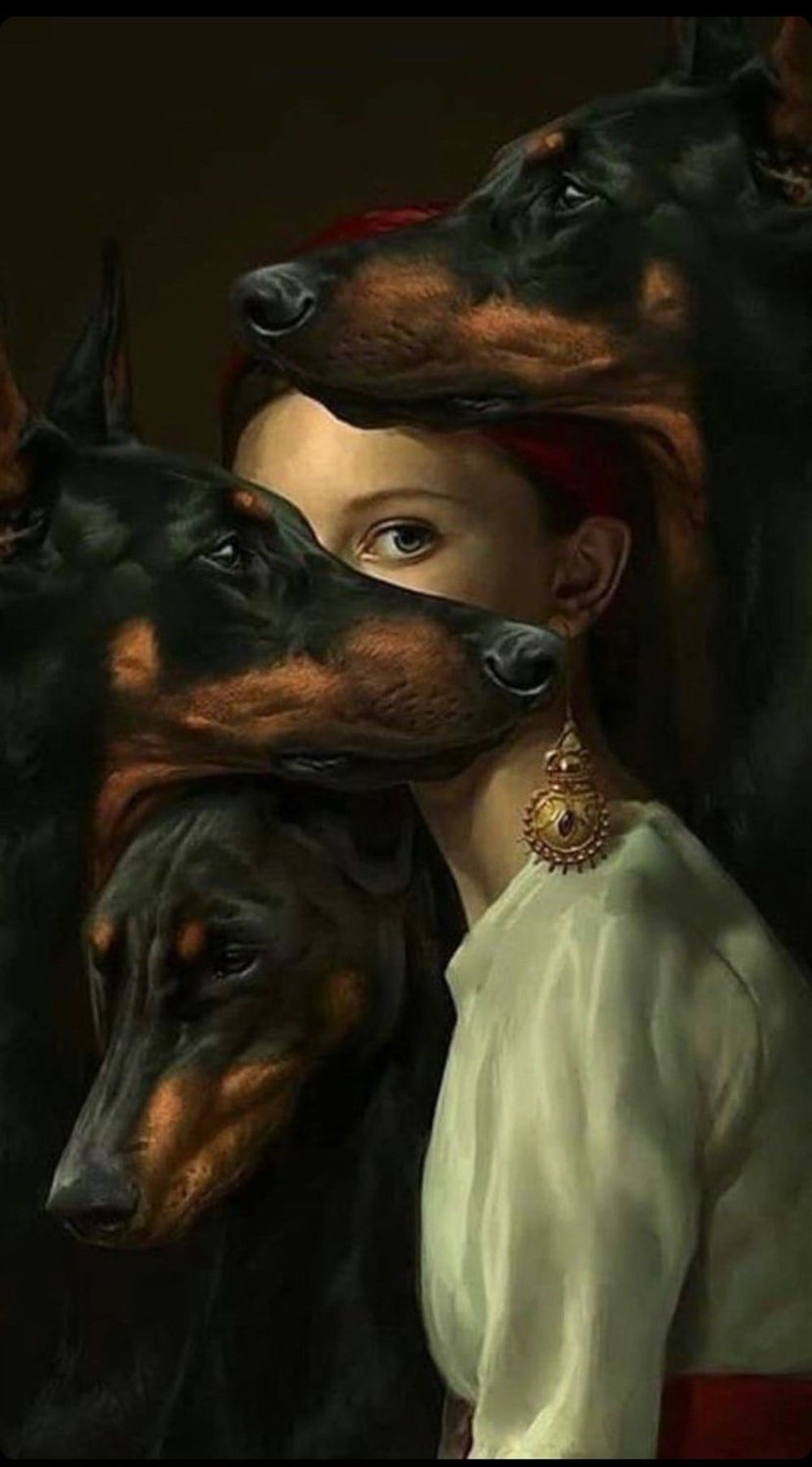 MODERNMarcel Sanat Elmas Mozaik Tablo & Diamond Painting TurkeyM20176889Kadın Ve Dobermanlar Marcel Sanat Elmas Mozaik Tablo 51X91cm