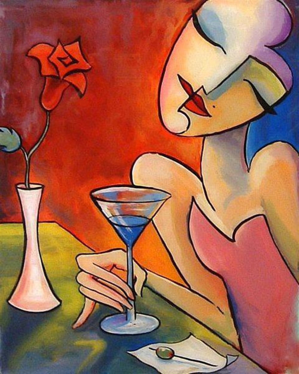 MODERNMarcel Sanat Elmas Mozaik Tablo & Diamond Painting TurkeyM20174180Soyut Kadın Marcel Sanat Elmas Mozaik Tablo 41X51cm
