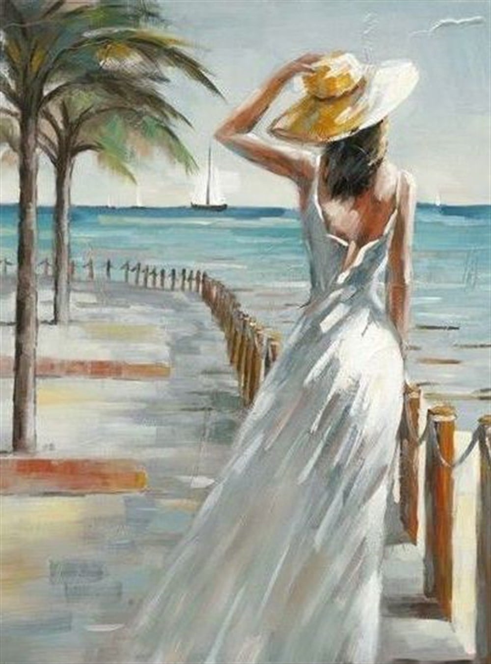 MODERNMarcel Sanat Elmas Mozaik Tablo & Diamond Painting TurkeyM20176087Sahildeki Kadın Marcel Sanat Elmas Mozaik Tablo 46x61cm