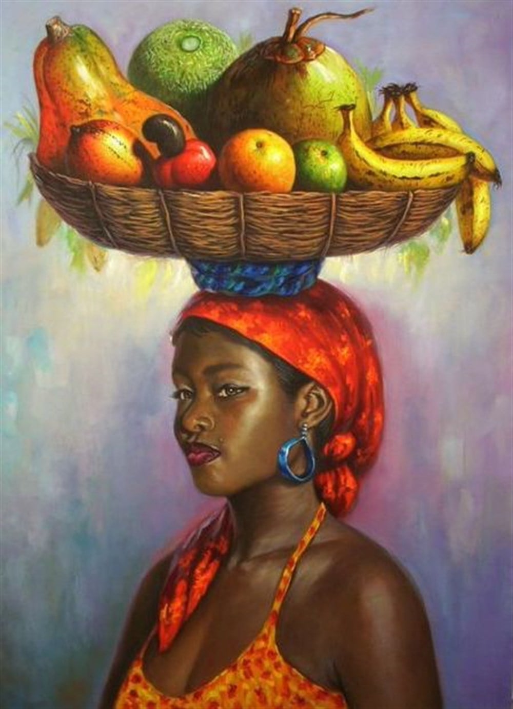 MODERNMarcel Sanat Elmas Mozaik Tablo & Diamond Painting TurkeyM20176304Meyve Taşıyan Kadın Marcel Sanat Elmas Mozaik Tablo 36X51cm