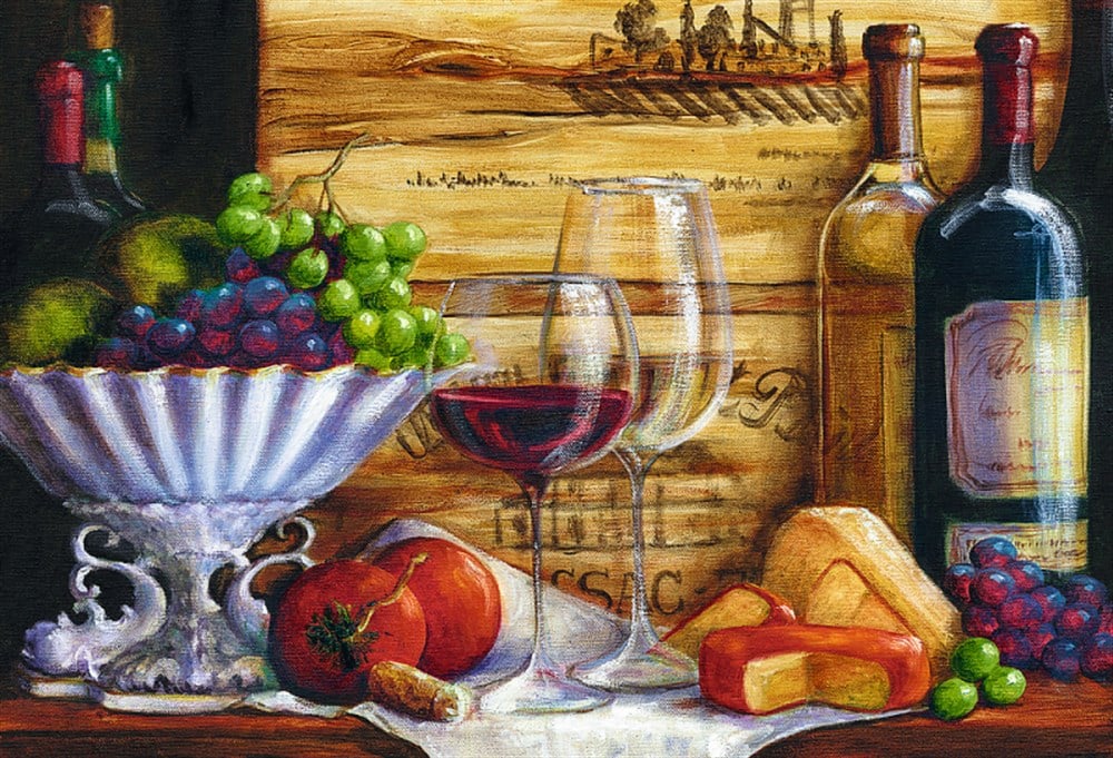 MUTFAKMarcel Sanat Elmas Mozaik Tablo & Diamond Painting TurkeyM20176006Üzümler Ve Şaraplar Marcel Sanat Elmas Mozaik Tablo 91x61cm