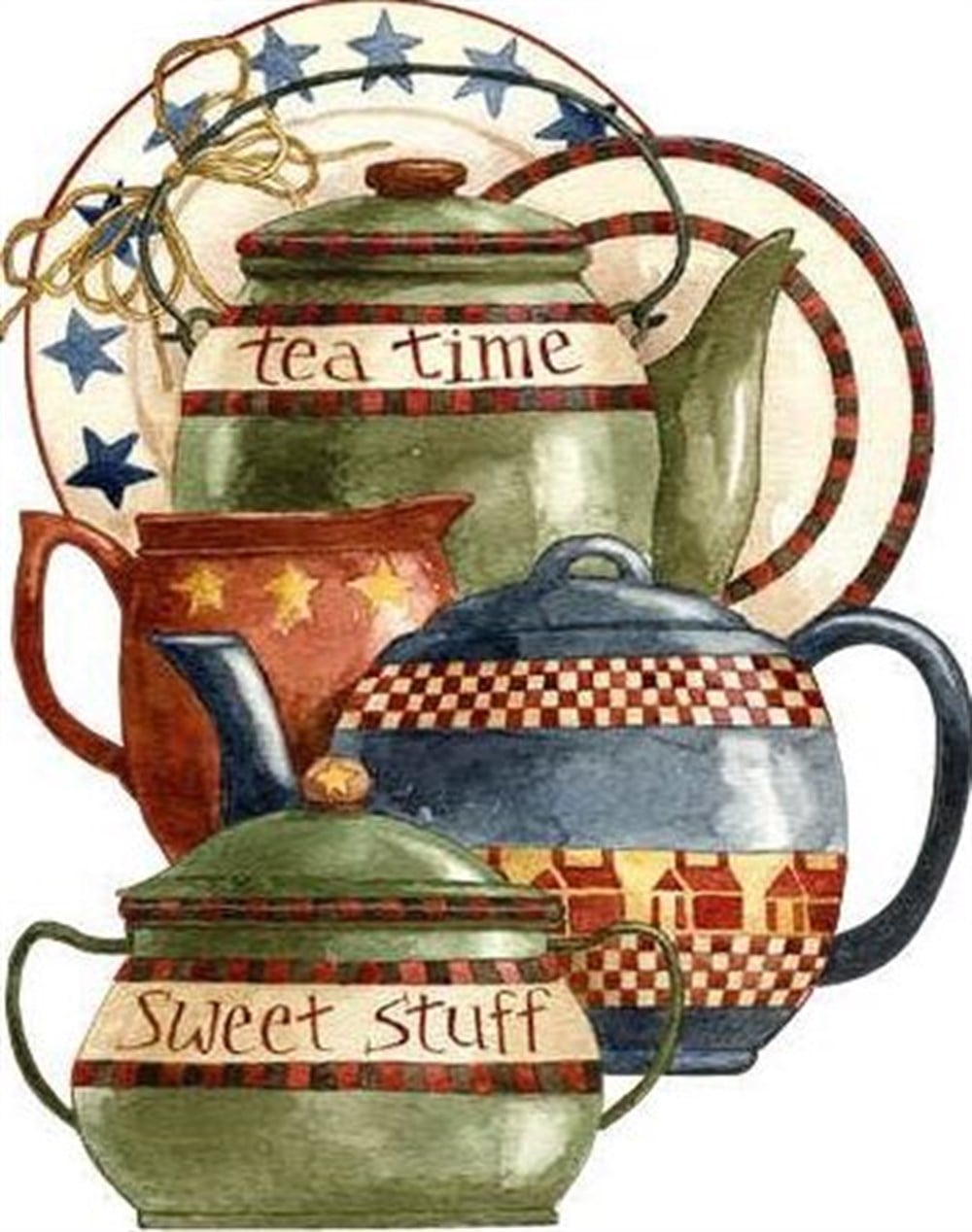 MUTFAKMarcel Sanat Elmas Mozaik Tablo & Diamond Painting TurkeyM20176365Renkli Çaydanlıklar Marcel Sanat Elmas Mozaik Tablo 41X51cm