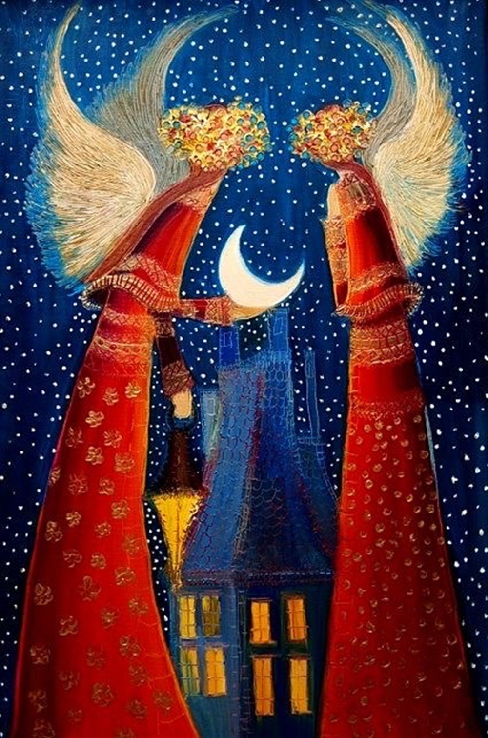 ÖZELMarcel Sanat Elmas Mozaik Tablo & Diamond Painting TurkeyM20173167Gece ve Melekler Elmas Mozaik Tablo 41x61cm 