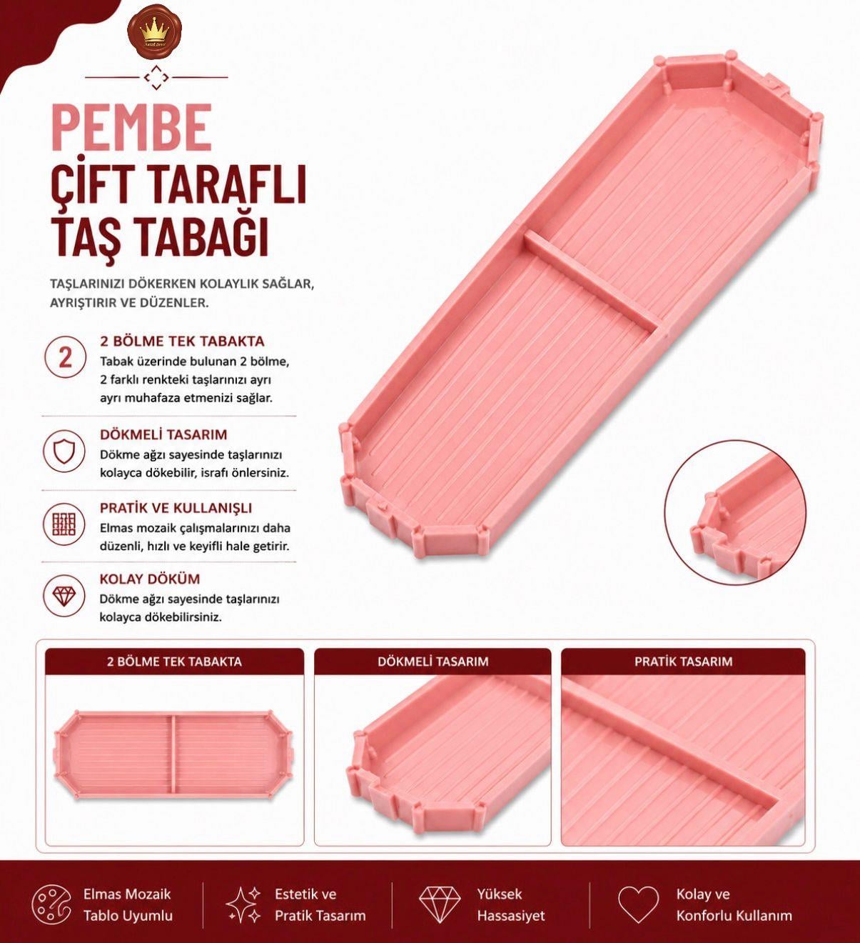 Pembe Çift Taraflı Taş Tabağı Elmas Mozaik Tablo | Marcel SanatAKSESUARMarcel Sanat Elmas Mozaik Tablo & Diamond Painting TurkeyM2017PMBÇFTMARCEL Pembe Çift Taraflı Taş Tabağı 